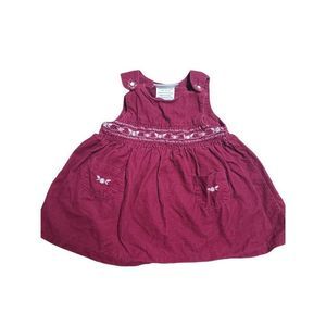Youngland Burgundy Floral Corduroy Girls Dress Size‎ 6-9 Months